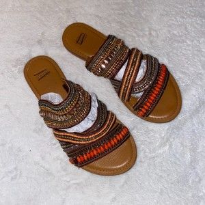 Jasper and Jeera women's  beaded la plata slide sandals size 36 anthropology